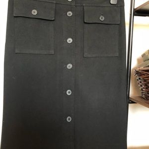 Black button down pencil skirt